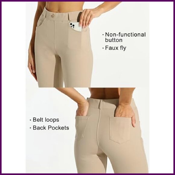 Stretch Yoga Dress Pants Bootcut Work Slacks 4 Pockets Professional Office - Picture 5 of 8